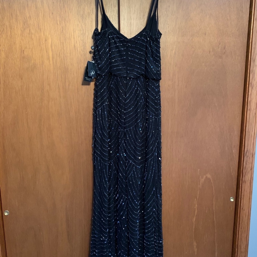 Adrianna Papell Art Deco Beaded Blouson Gown